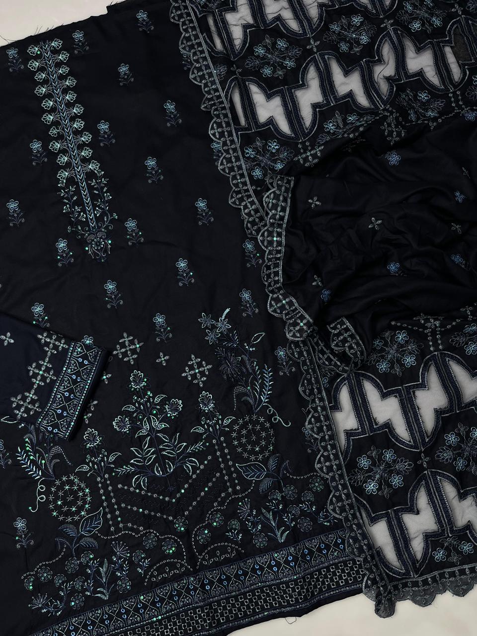 Baroque 604 Dhanak Unstitched 3-Piece Suit
