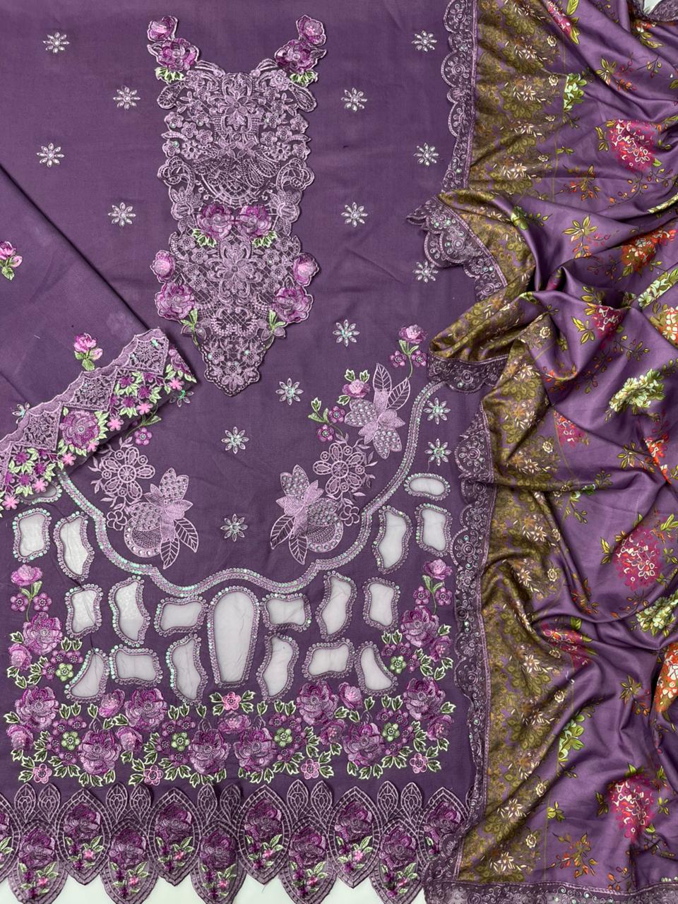 Elaf 704 Dhanak Unstitched 3-Piece Suit