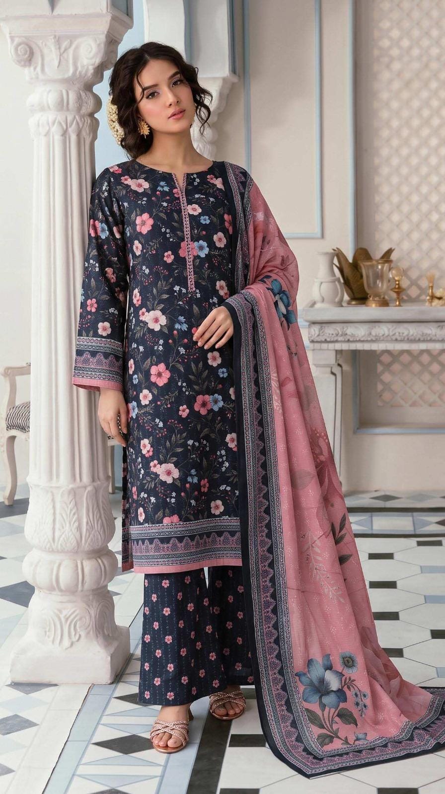 Safina Viscose 3-Piece Unstitched Suit | Digital Printed 02