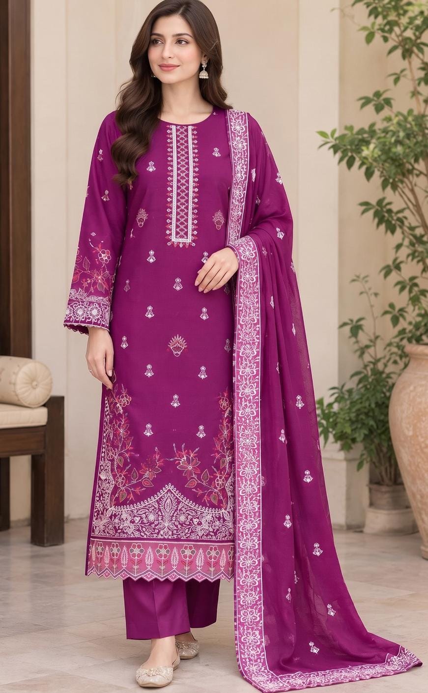 MARIA B 2349 | Dhanak Unstitched Suit