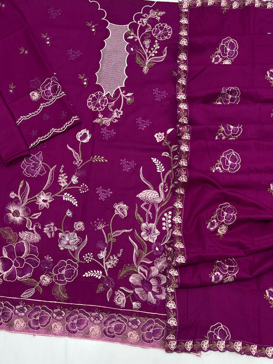 Maria B 2208 Dhanak Unstitched 3-Piece Suit
