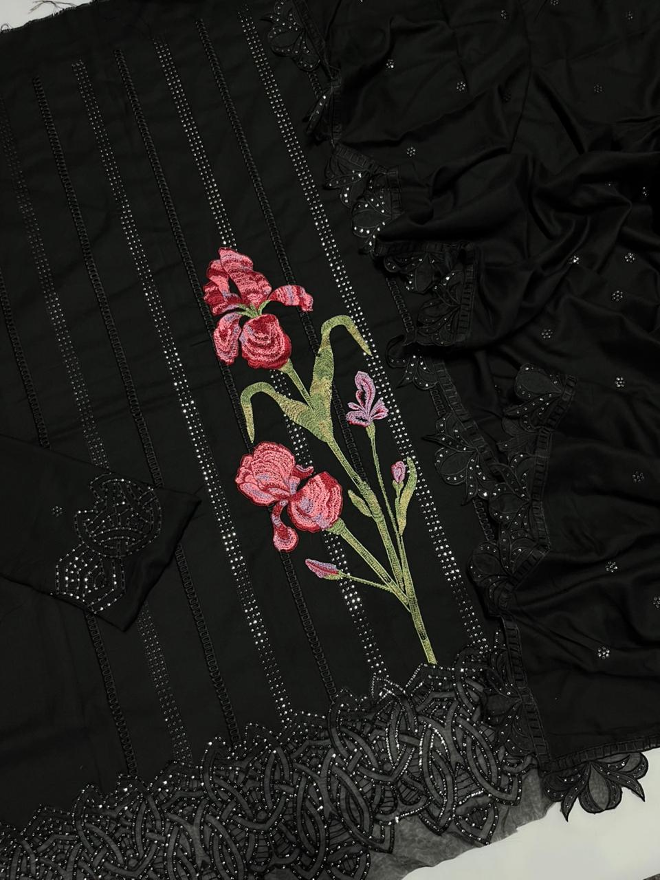 Maria B 225 Dhanak Unstitched 3-Piece Suit