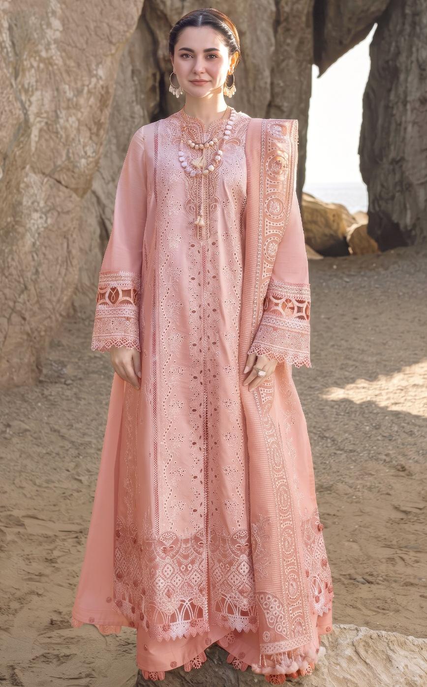 Qalam Kar 2283 Pink Dhanak Unstitched 3-Piece Suit