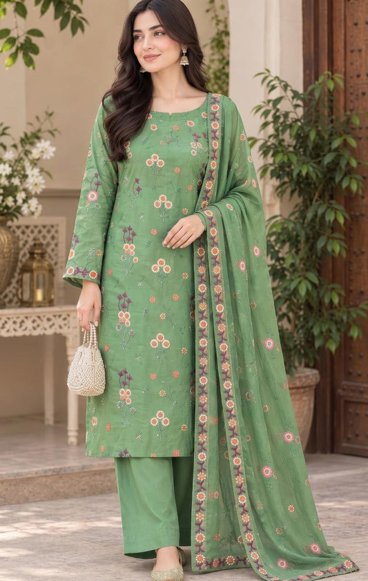 PhulKari 2285 Dhanak Unstitched 3-Piece Suit