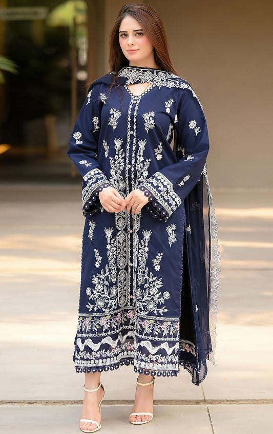 Hussain Rehar 2306 Dhanak Unstitched 3-Piece Suit