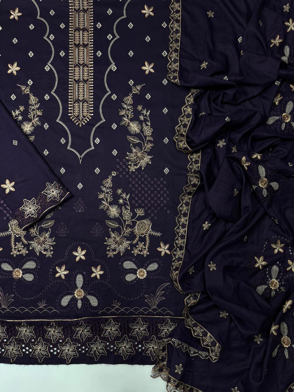 Jazmin 247 Dhanak Unstitched 3-Piece Suit