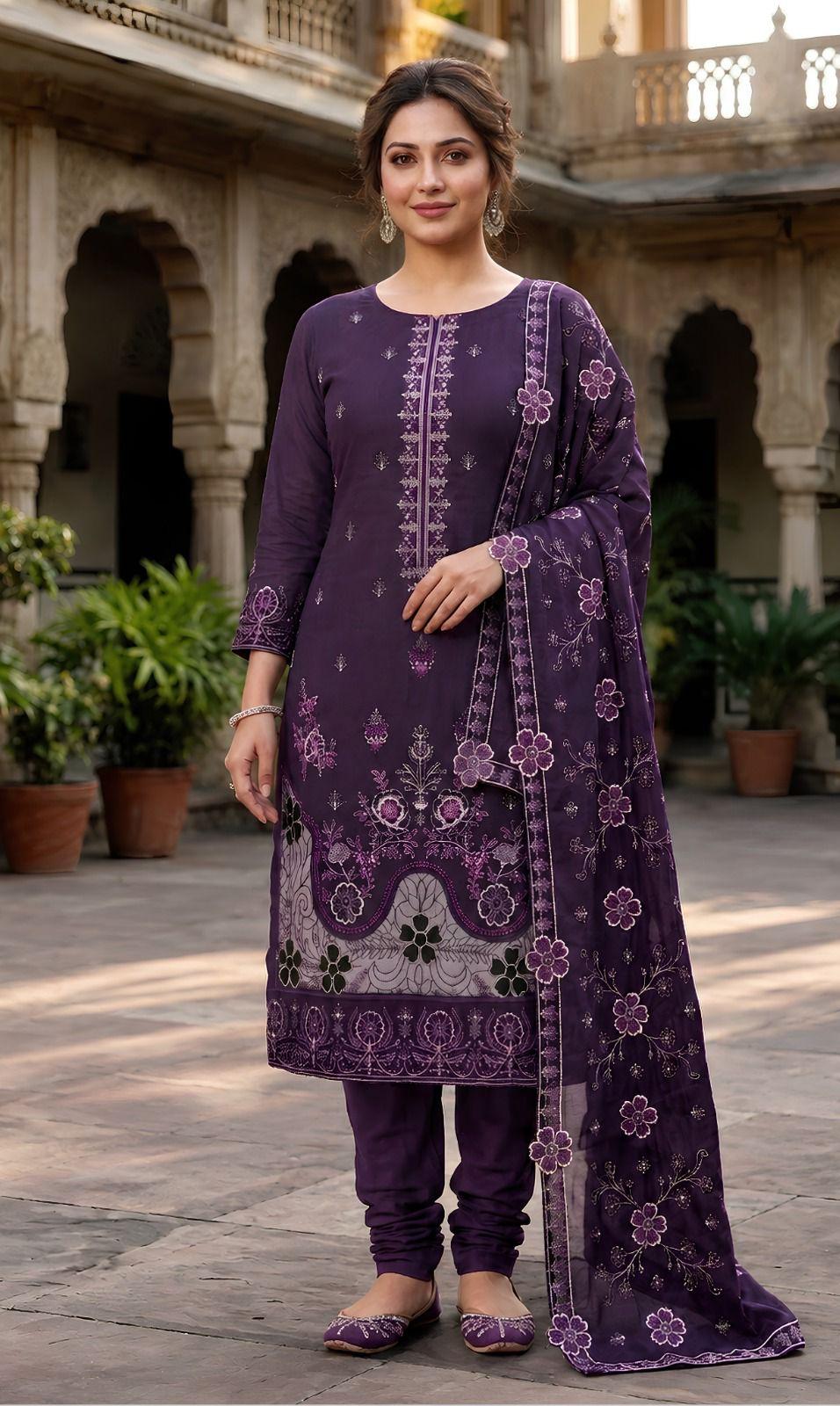 Motifz 252 Dhanak Unstitched 3-Piece Suit