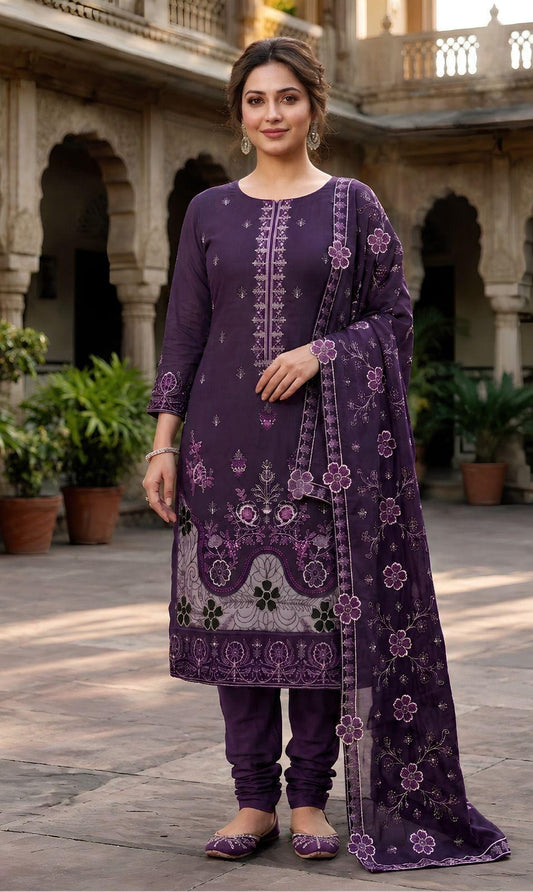 Motifz 252 Dhanak Unstitched 3-Piece Suit