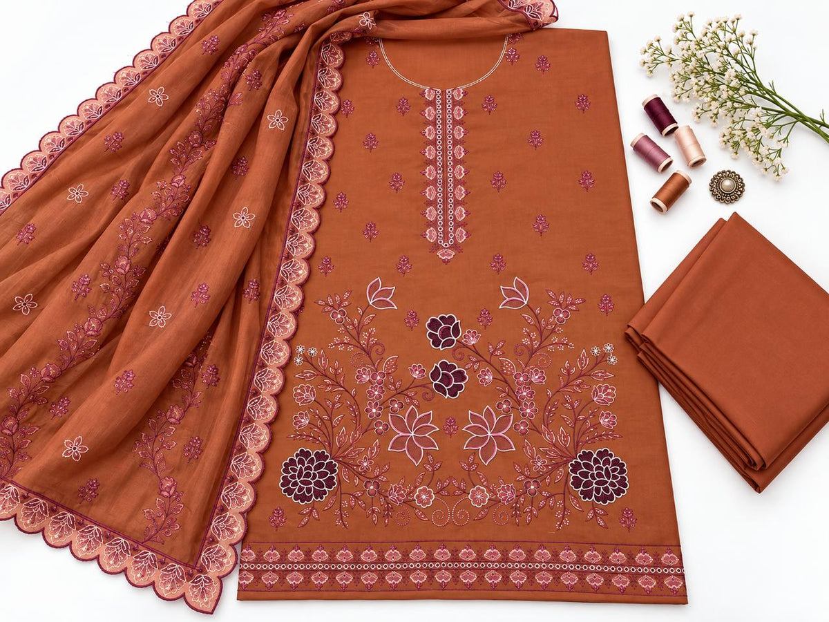Lime Light 280 Dhanak Unstitched 3-Piece Suit