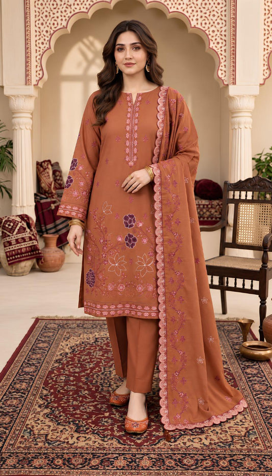 Lime Light 280 Dhanak Unstitched 3-Piece Suit