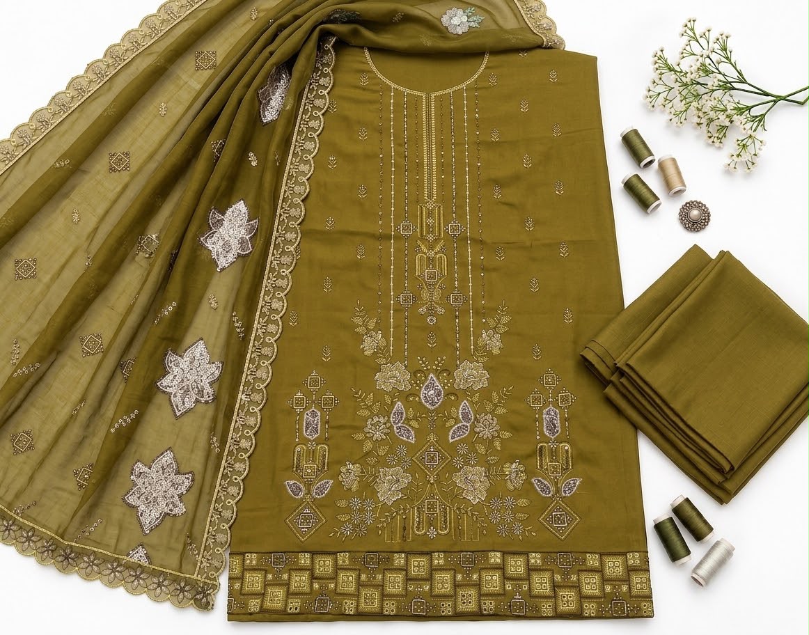 Batik 283 Dhanak Unstitched 3-Piece Suit