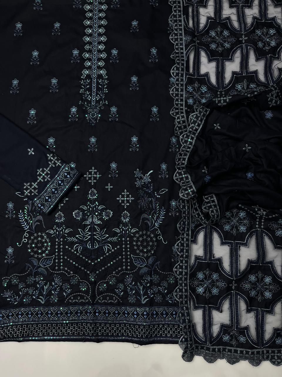 Baroque 604 Dhanak Unstitched 3-Piece Suit