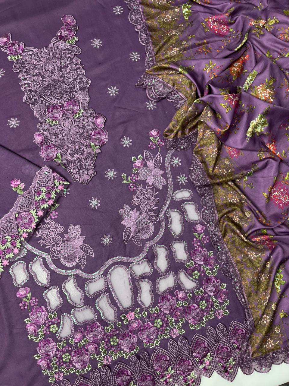 Elaf 704 Dhanak Unstitched 3-Piece Suit