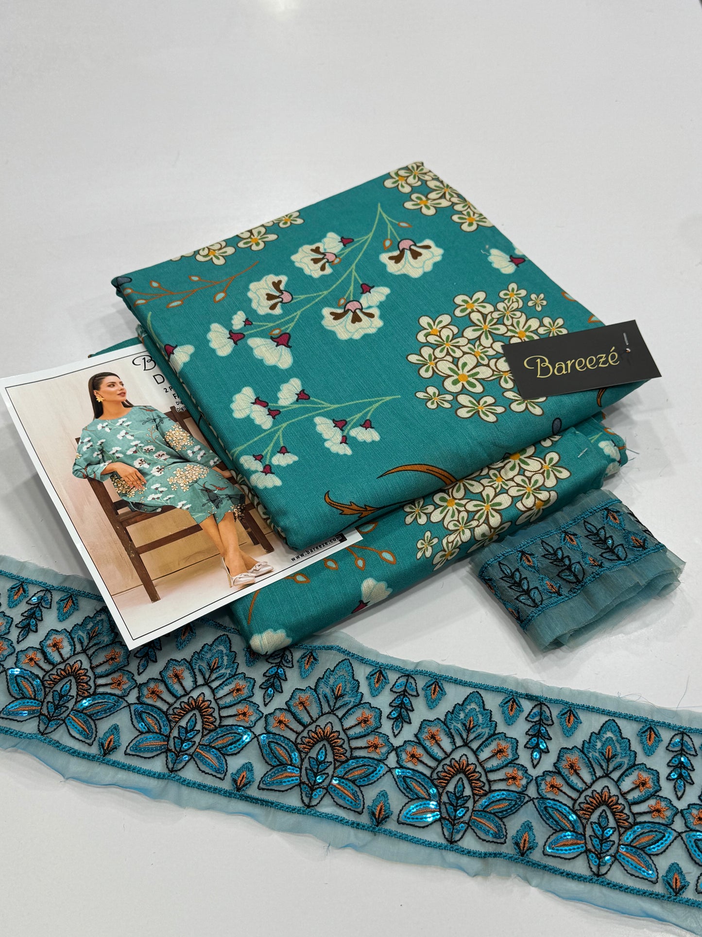 2pc Bareeze khaddar with patches*