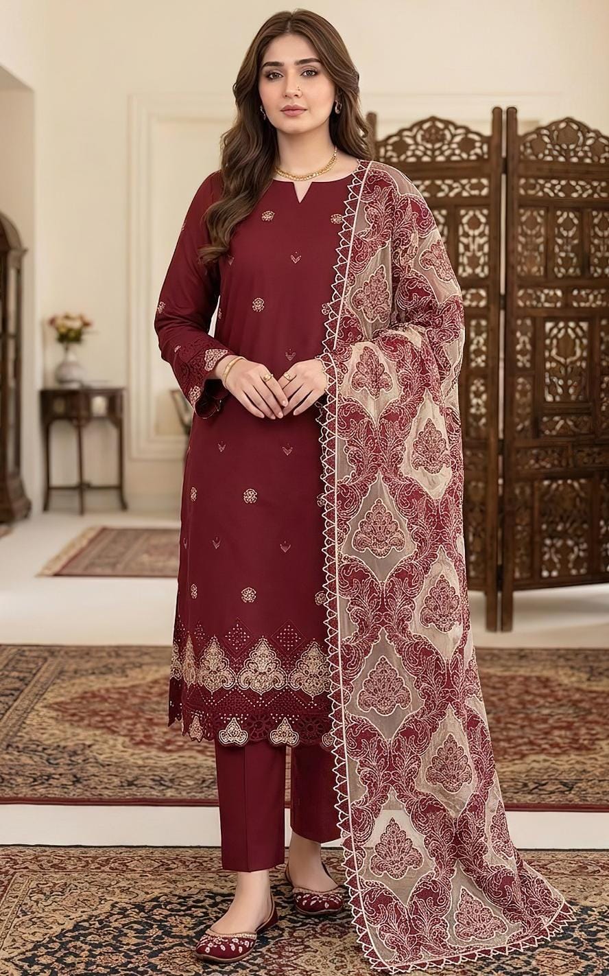 Maria B Winter Dhanak 3-Piece — 2166