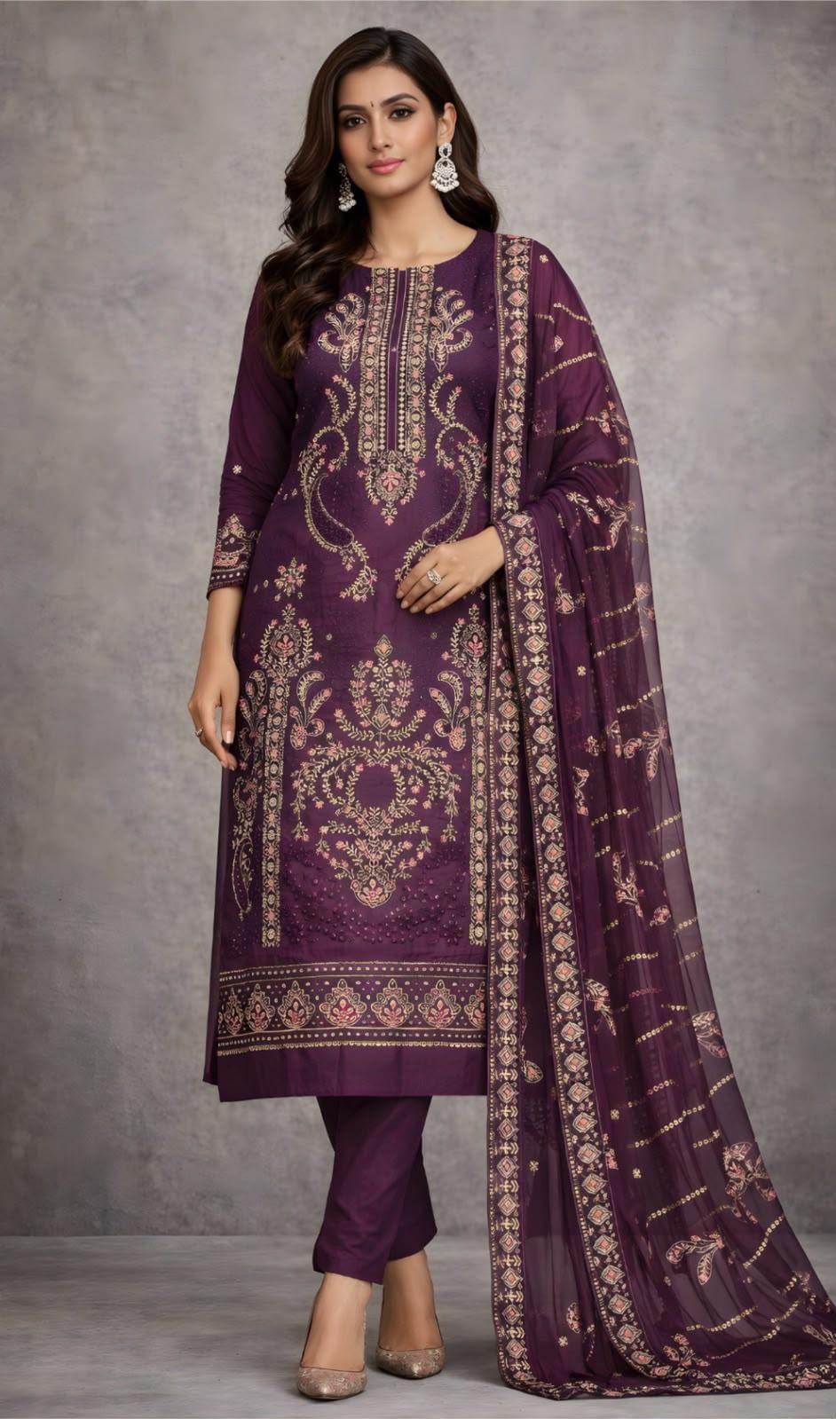 Gul Ahmed Winter Dhanak 3-Piece — K 202