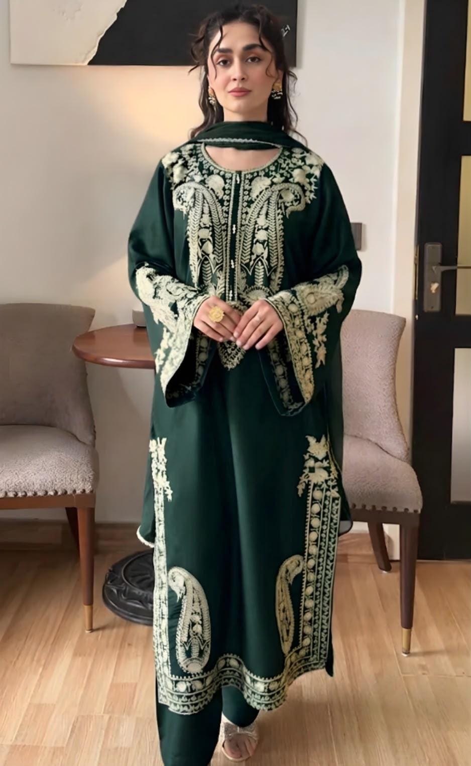 Zarqash Winter Dhanak 3-Piece — K 211