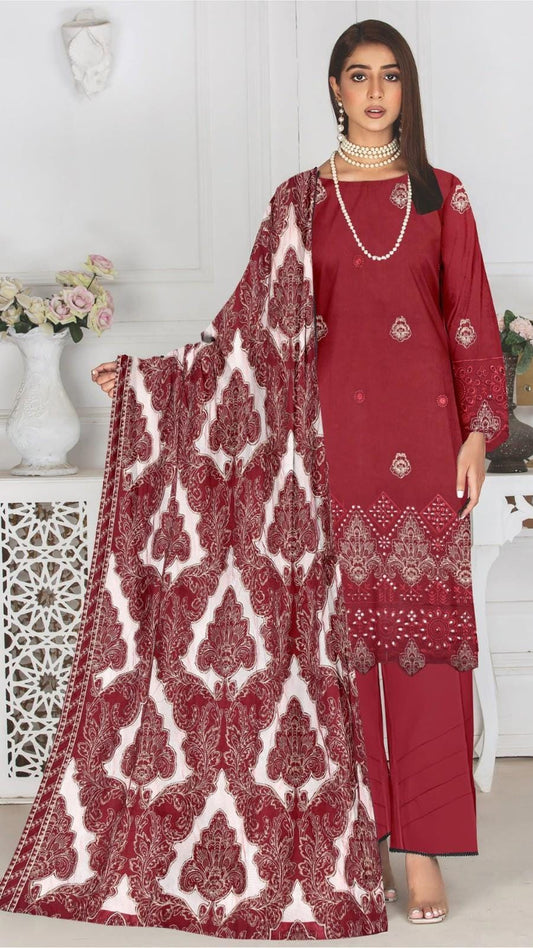 Hussain Rehar Winter Dhanak 3-Piece — K-508