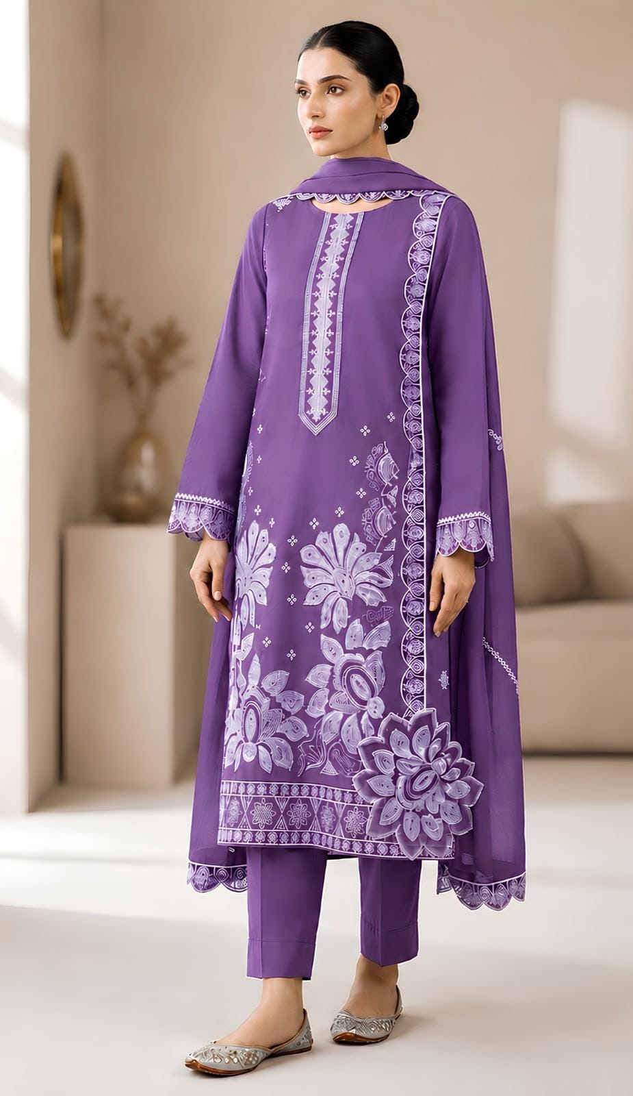 Ethnic Winter Dhanak 3-Piece — K 205