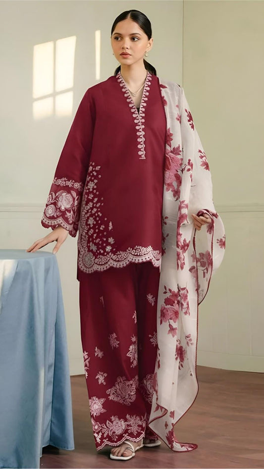 Zara Shah Jahaan Winter Dhanak 3-Piece — K-708
