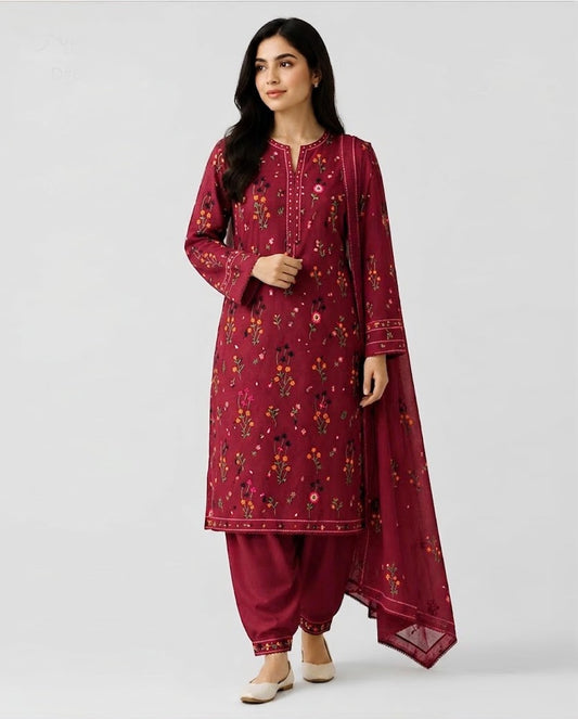 Aneelas Winter Dhanak 3-Piece — 6001 R