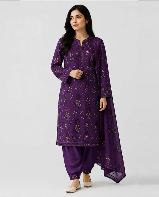 Aneelas Winter Dhanak 3-Piece — 6001 P