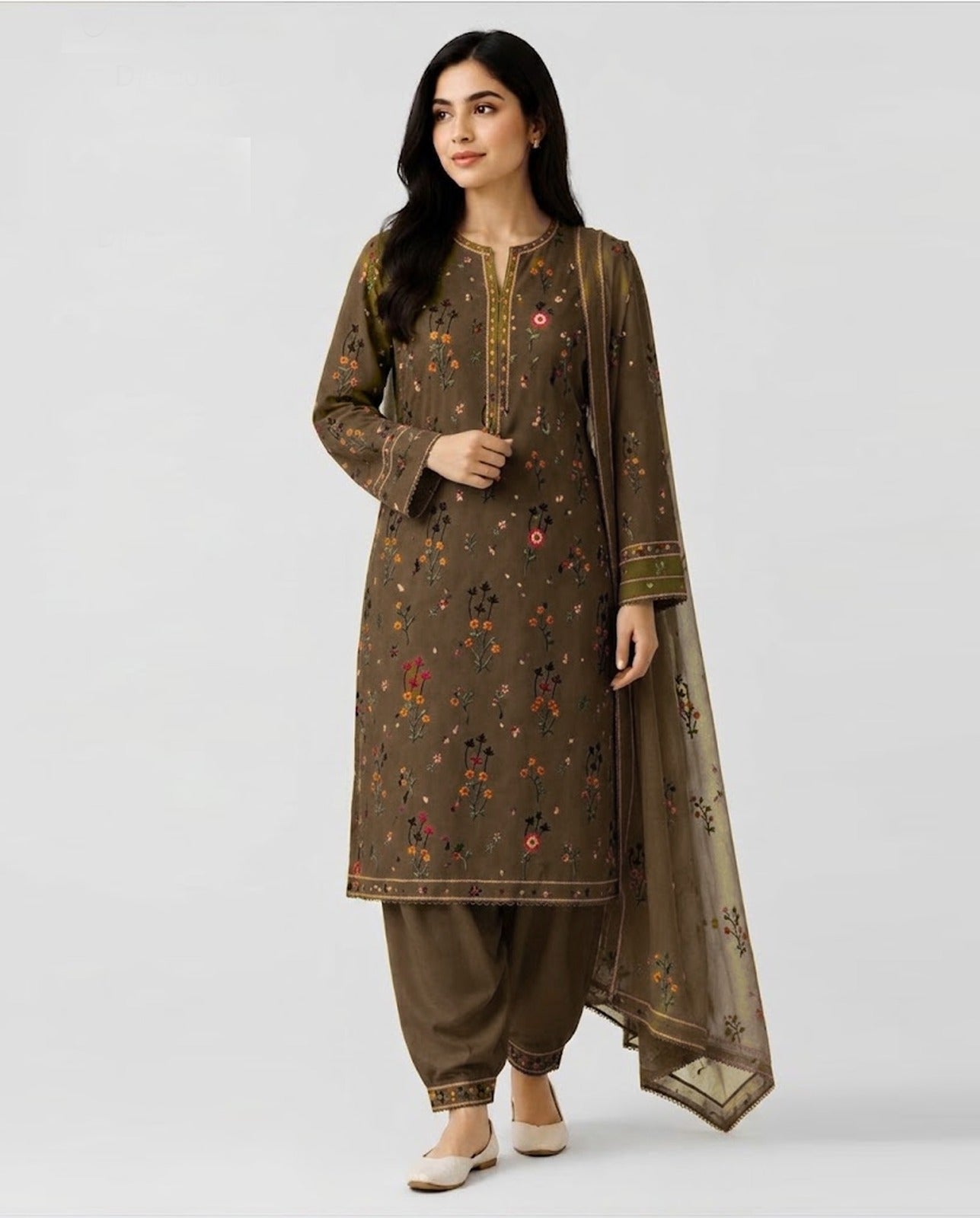 Aneelas Winter Dhanak 3-Piece — 6001 M