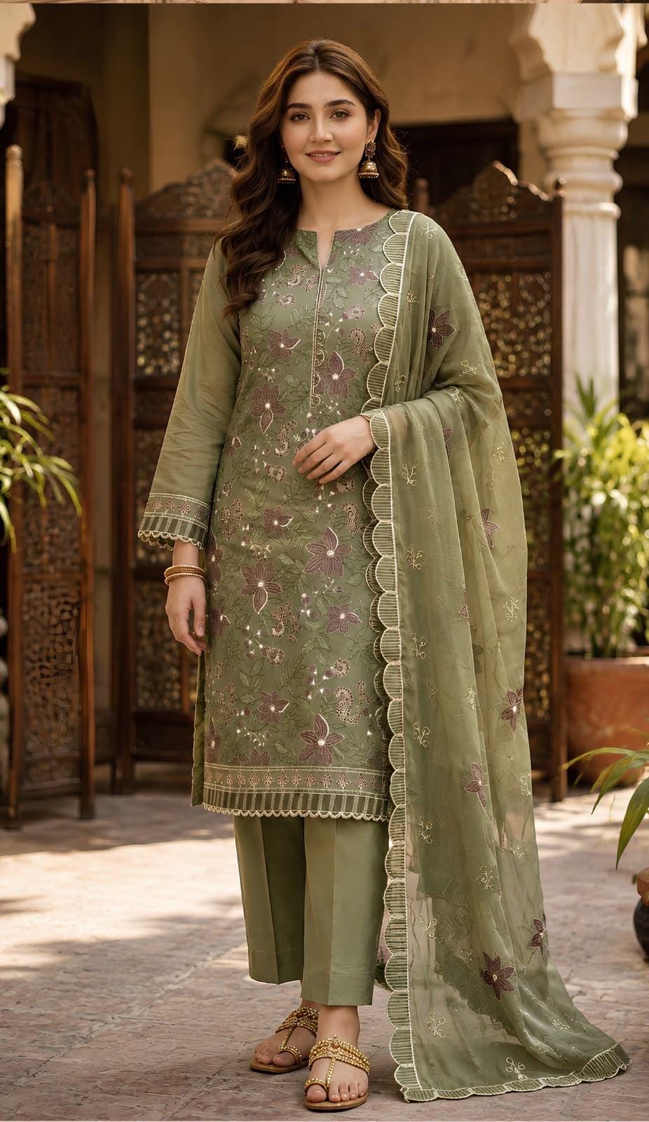Bareeze K-228| Karandi with Crinkle Dupatta
