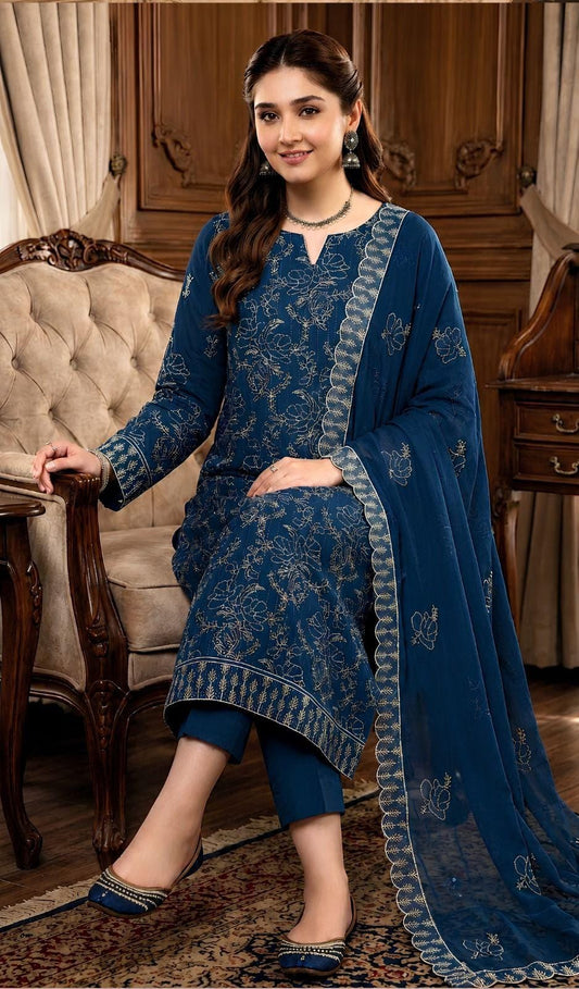 Bareeze K-229| Karandi with Crinkle Dupatta