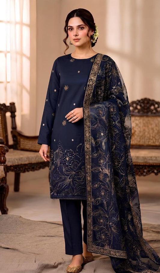 Bareeze Winter Dhanak 3-Piece — K-501 B