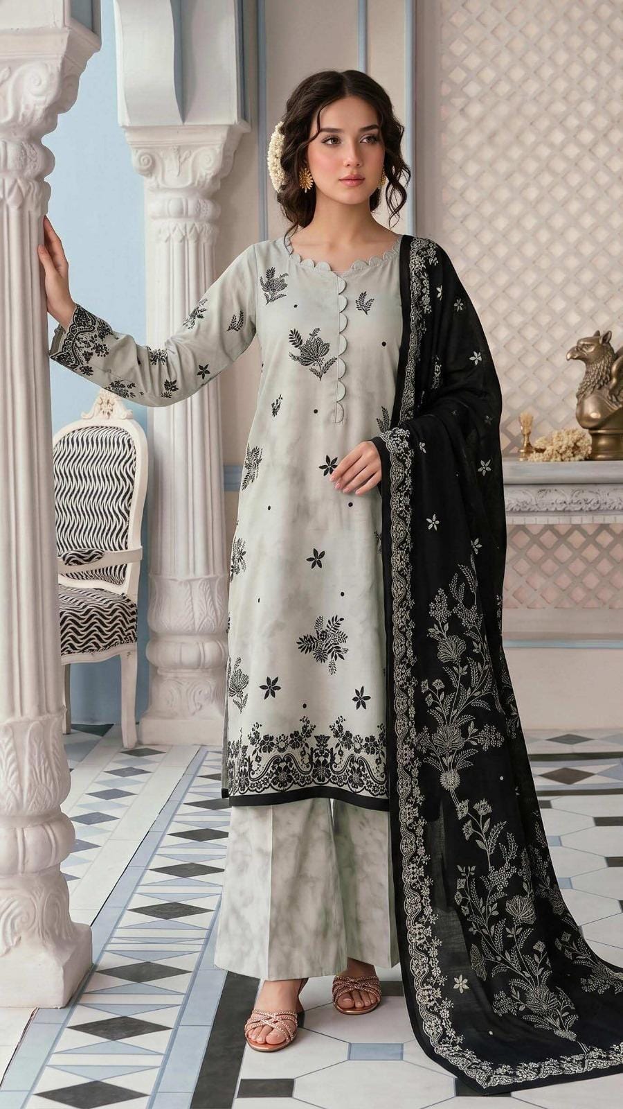 Safina Viscose 3-Piece Unstitched Suit | Digital Printed 04