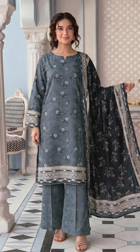 Safina Viscose 3-Piece Unstitched Suit | Digital Printed 07