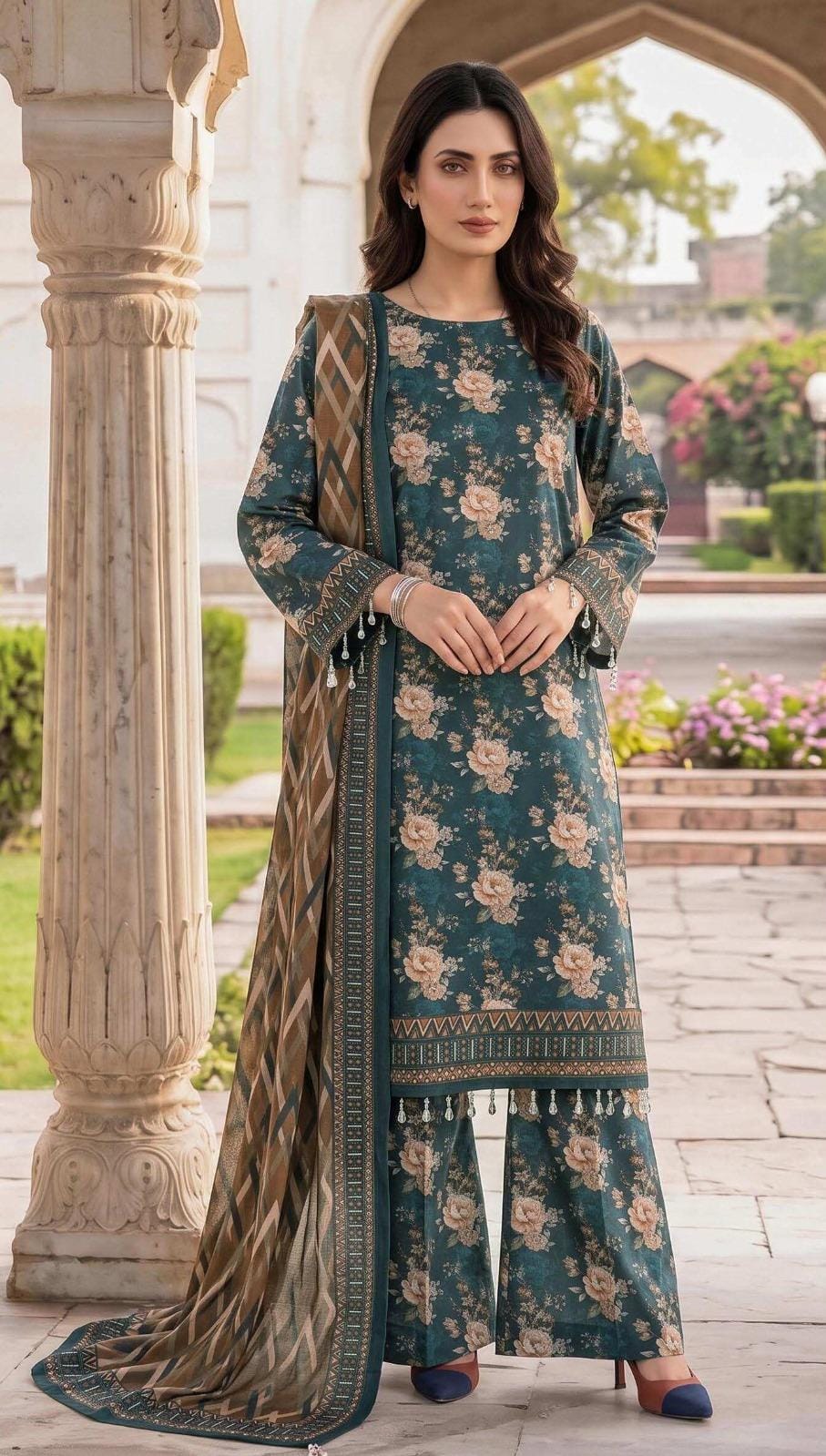 Safina Viscose 3-Piece Unstitched Suit | Digital Printed 09