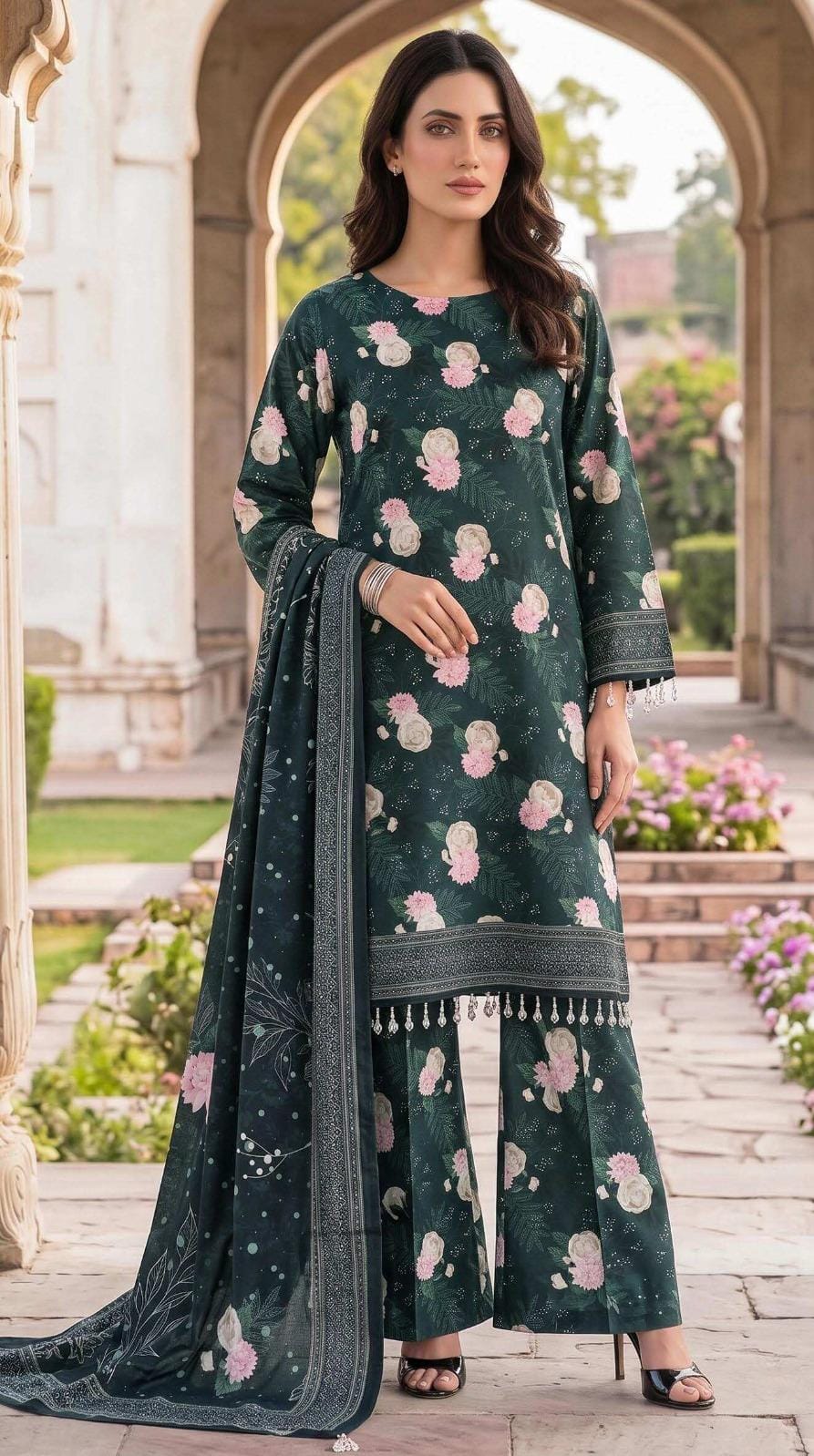 Safina Viscose 3-Piece Unstitched Suit | Digital Printed 12