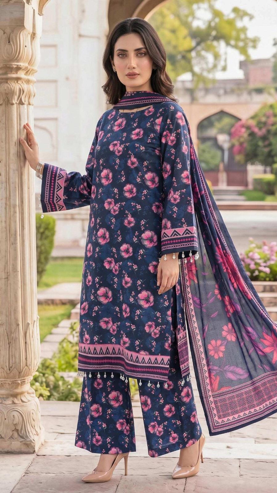 Safina Viscose 3-Piece Unstitched Suit | Digital Printed 13