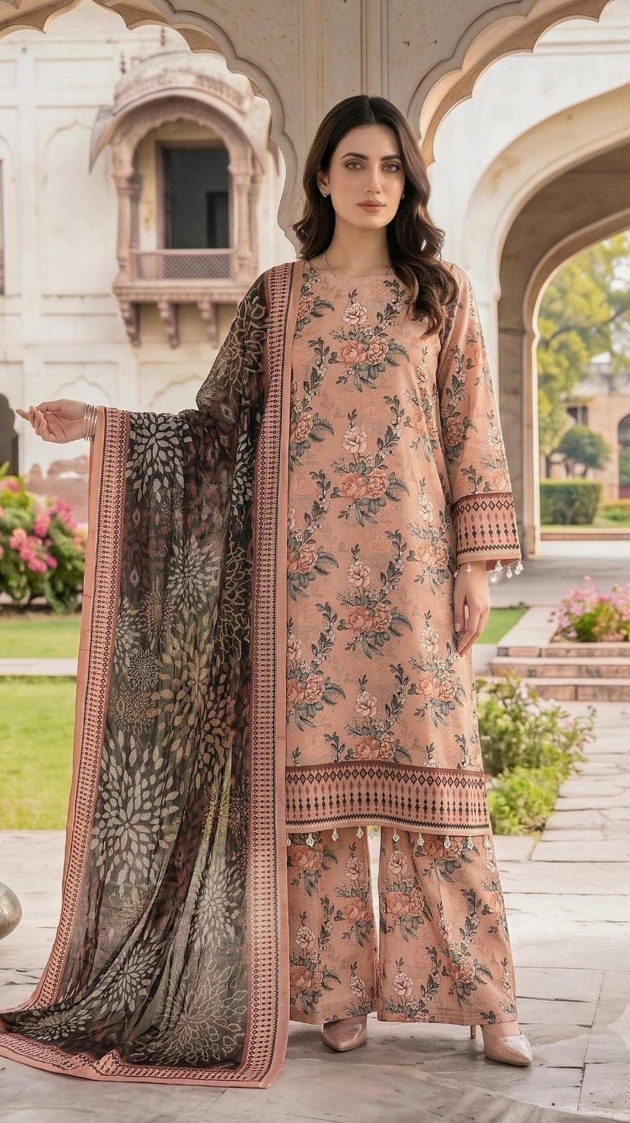 Safina Viscose 3-Piece Unstitched Suit | Digital Printed 15