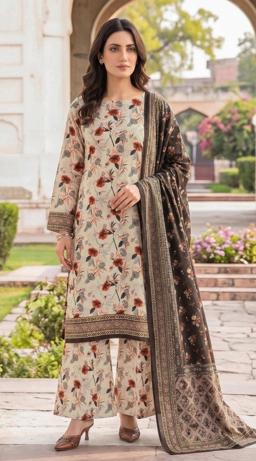Safina Viscose 3-Piece Unstitched Suit | Digital Printed 17