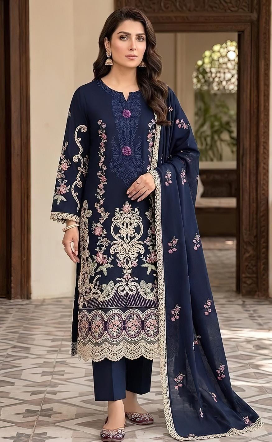 Mushq Dhanak Unstitched 3-Piece Suit | Code 2232