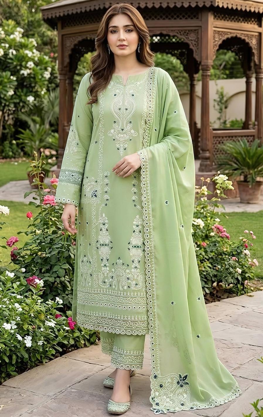 Hussain Rehar  Dhanak Unstitched 3-Piece Suit | Code 2234