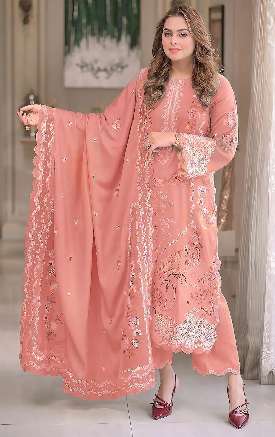 Aneelas Dhanak Unstitched 3-Piece Suit | Code 2237