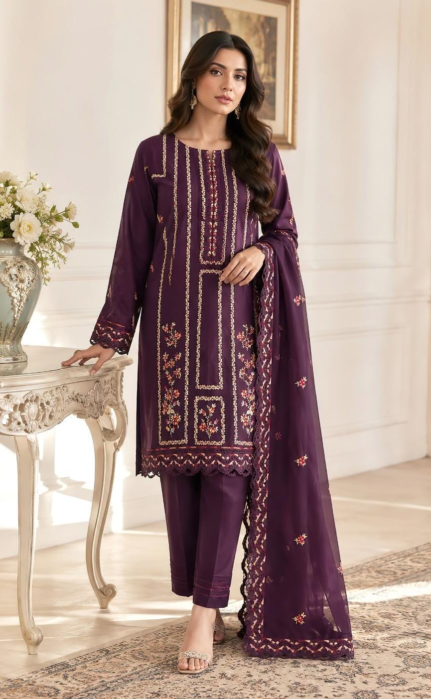 Batik  Dhanak Unstitched 3-Piece Suit | Code 2228
