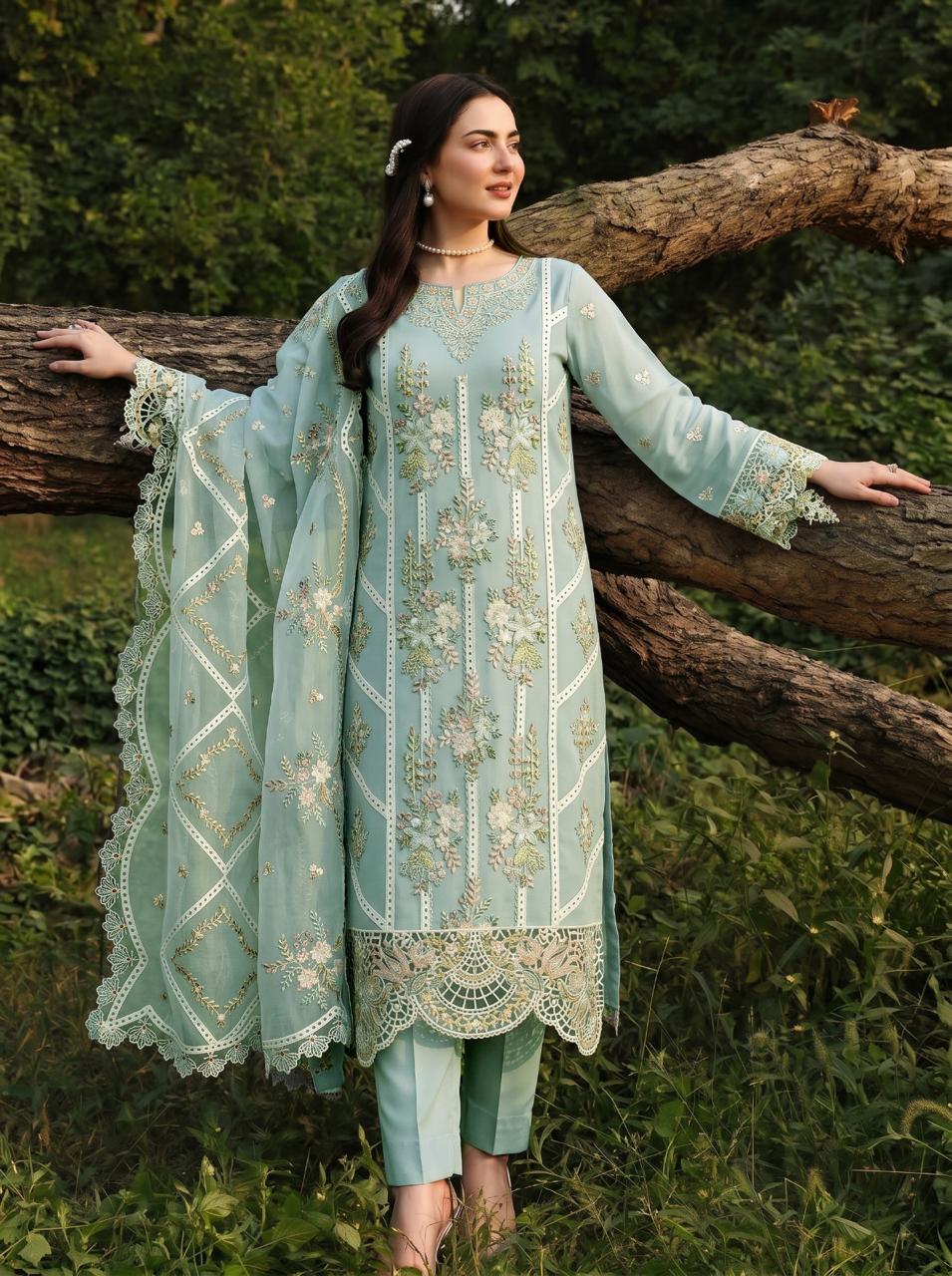 Sheen 7011-P | Heavy Embroidered Viscose 3-Piece Suit