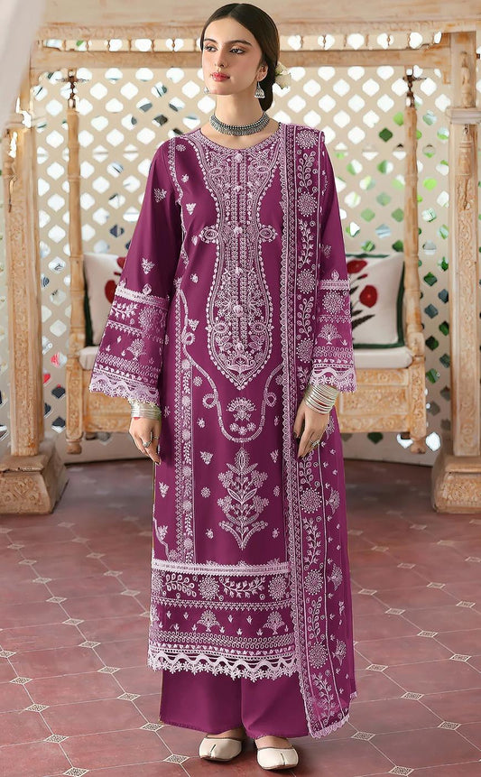 Mahnur Dhanak 3 Piece Unstitched Suit | Code 2337