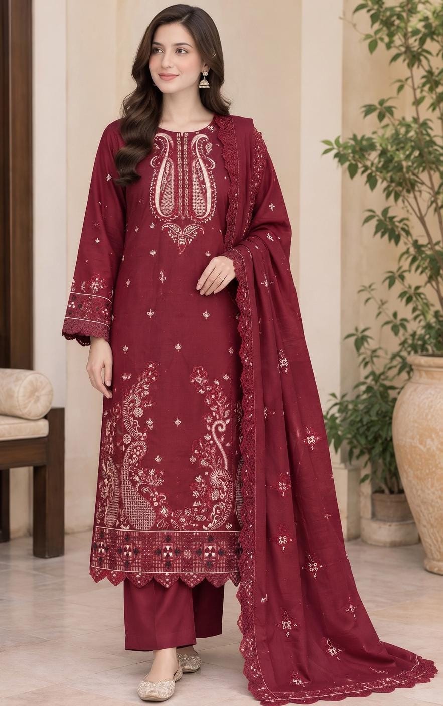 MARIA B 2350 | Dhanak Unstitched Suit