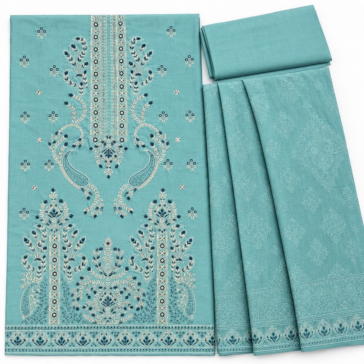 GUL AHMED 405 | Aqua Blue Unstitched Suit