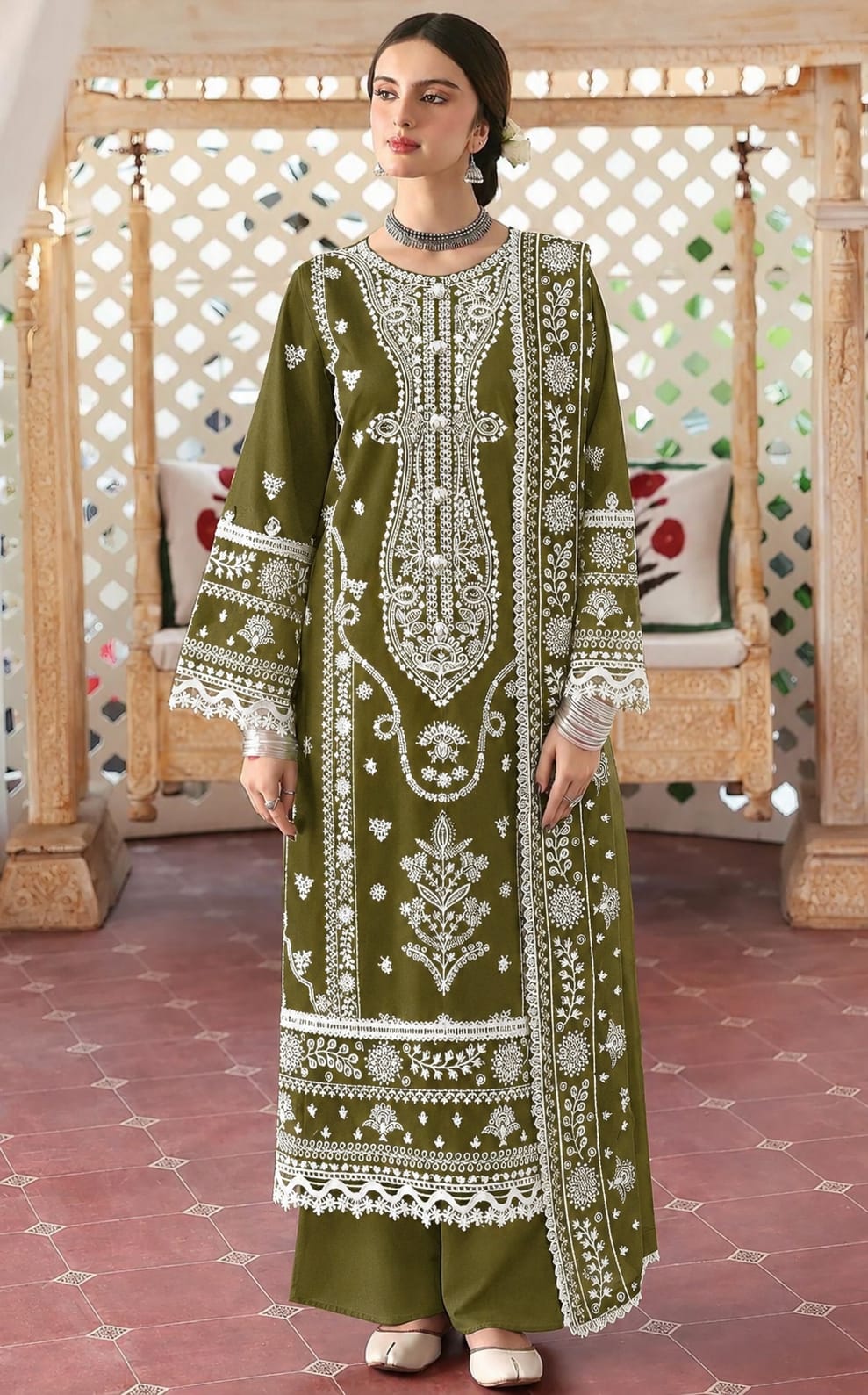Mahnur Dhanak 3 Piece Unstitched Suit | Code 2354
