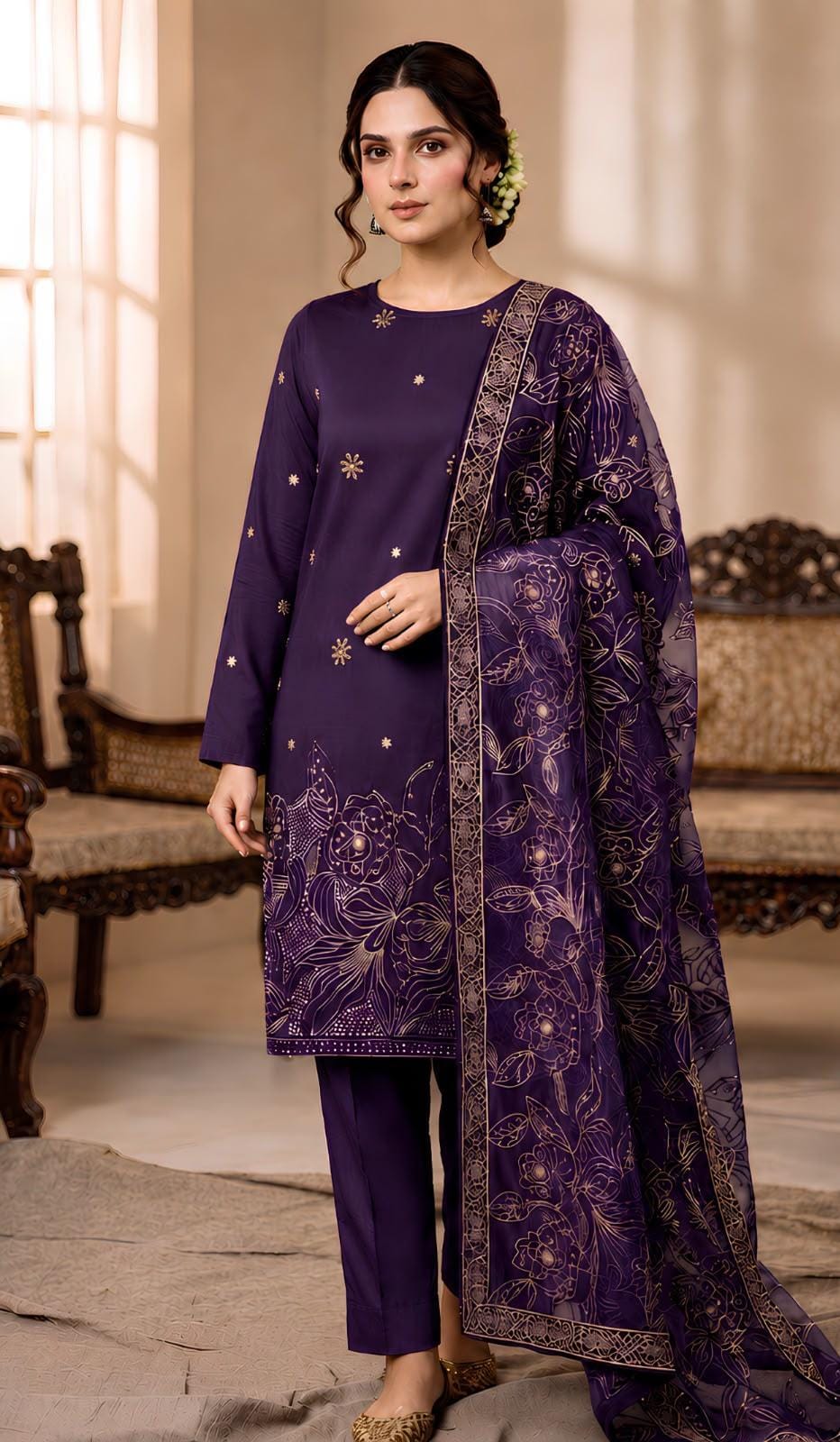 Bareeze Winter Dhanak 3-Piece — K 501 P