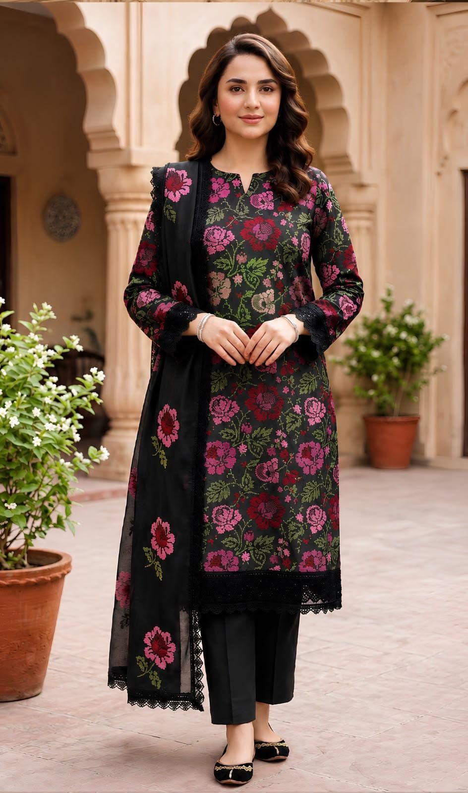 Bareeze K-239 Karandi suit full look