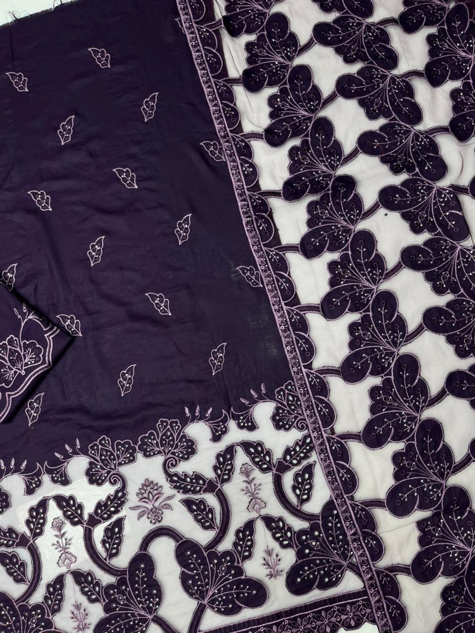 Bareeze 509 fabric close-up - shirt and dupatta detail
