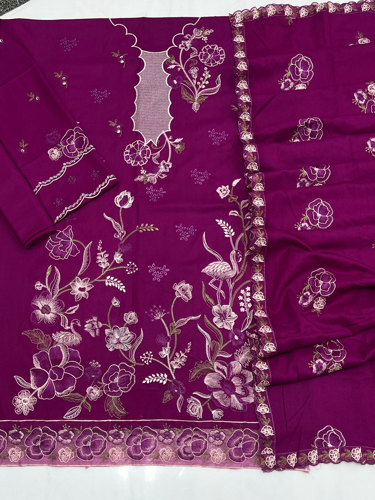 Maria B 2208 Dhanak Unstitched 3-Piece Suit
